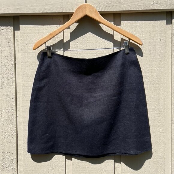 Reformation Black Linen A-Line Skirt - Size 10 - Picture 1 of 9